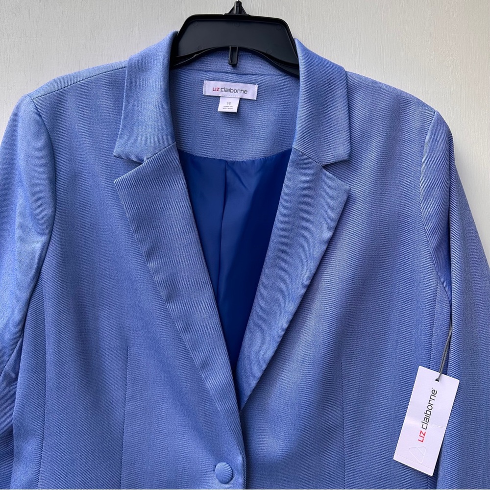 NWT Liz Claiborne Kate Blue Womens Sz 14 Jacket Blazer Suit  Regularly Fit $98 - Picture 2 of 9